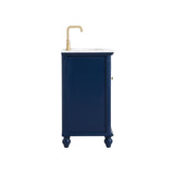 Rockland Coastal Bathroom Vanity Cabinet Set with Marble Top