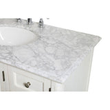 Rockland Coastal Bathroom Vanity Cabinet Set with Marble Top