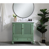 Rockland Coastal Bathroom Vanity Cabinet Set with Marble Top