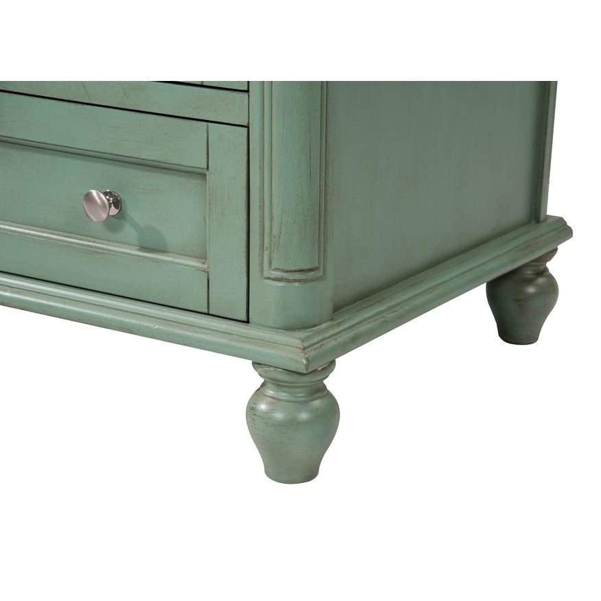 Rockland Coastal Bathroom Vanity Cabinet Set with Marble Top
