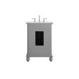 Rockland Coastal Bathroom Vanity Cabinet Set with Marble Top