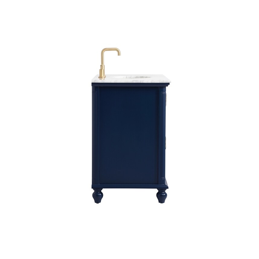 Rockland Coastal Bathroom Vanity Cabinet Set with Marble Top