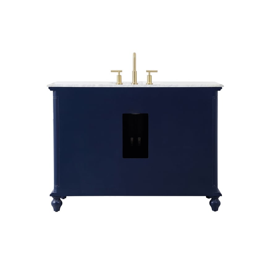 Rockland Coastal Bathroom Vanity Cabinet Set with Marble Top