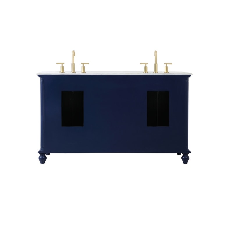 Rockland Coastal Bathroom Vanity Cabinet Set with Marble Top