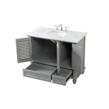 Rockland Coastal Bathroom Vanity Cabinet Set with Marble Top
