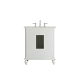 Rockland Coastal Bathroom Vanity Cabinet Set with Marble Top