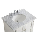 Rockland Coastal Bathroom Vanity Cabinet Set with Marble Top
