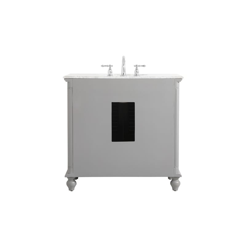 Rockland Coastal Bathroom Vanity Cabinet Set with Marble Top