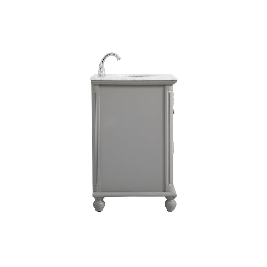 Rockland Coastal Bathroom Vanity Cabinet Set with Marble Top