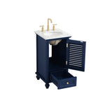 Rockland Coastal Bathroom Vanity Cabinet Set with Marble Top