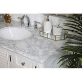 Rockland Coastal Bathroom Vanity Cabinet Set with Marble Top