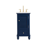 Rockland Coastal Bathroom Vanity Cabinet Set with Marble Top