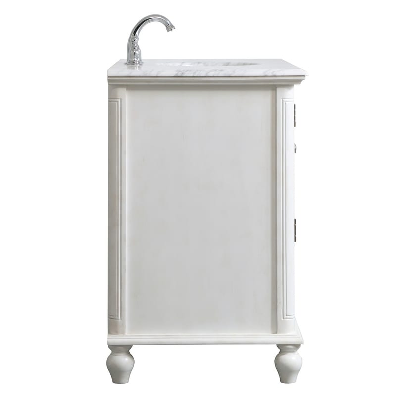 Rockland Coastal Bathroom Vanity Cabinet Set with Marble Top