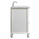 Rockland Coastal Bathroom Vanity Cabinet Set with Marble Top