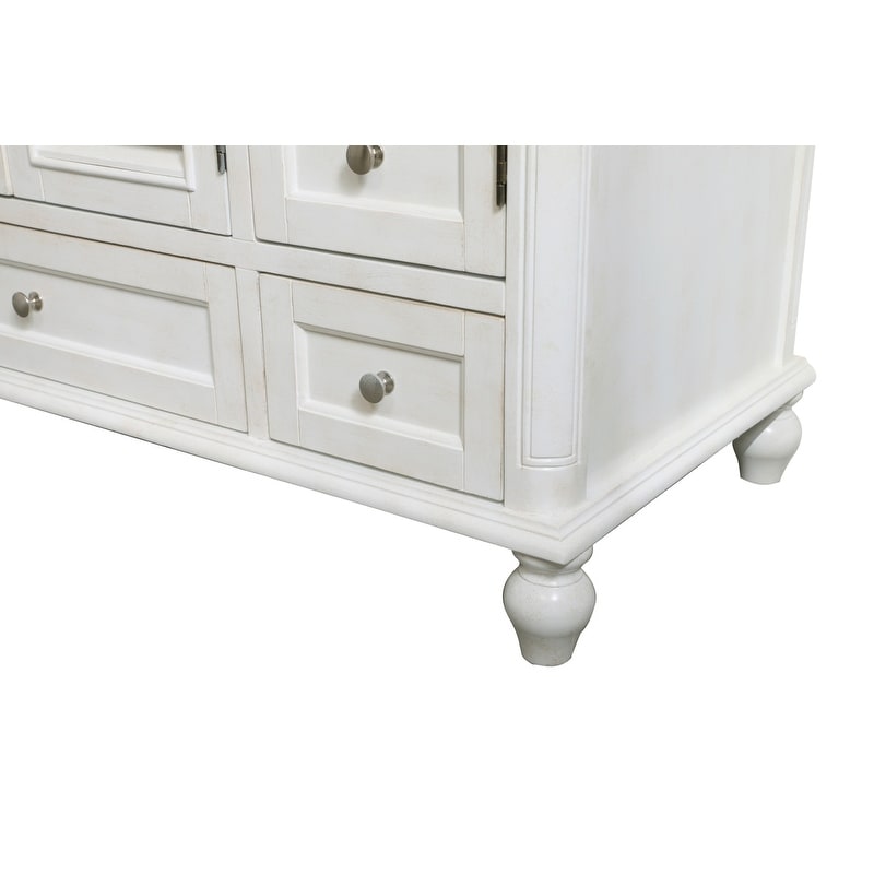 Rockland Coastal Bathroom Vanity Cabinet Set with Marble Top