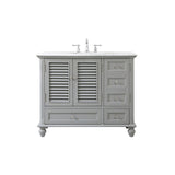 Rockland Coastal Bathroom Vanity Cabinet Set with Marble Top