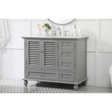 Rockland Coastal Bathroom Vanity Cabinet Set with Marble Top