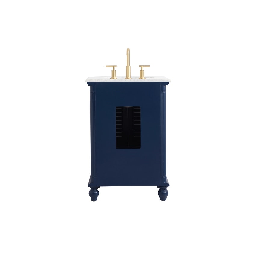 Rockland Coastal Bathroom Vanity Cabinet Set with Marble Top