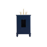 Rockland Coastal Bathroom Vanity Cabinet Set with Marble Top