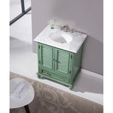 Rockland Coastal Bathroom Vanity Cabinet Set with Marble Top