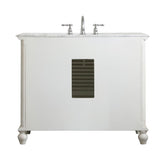Rockland Coastal Bathroom Vanity Cabinet Set with Marble Top