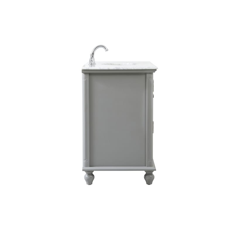 Rockland Coastal Bathroom Vanity Cabinet Set with Marble Top