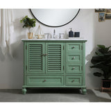 Rockland Coastal Bathroom Vanity Cabinet Set with Marble Top