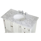 Rockland Coastal Bathroom Vanity Cabinet Set with Marble Top