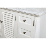 Rockland Coastal Bathroom Vanity Cabinet Set with Marble Top