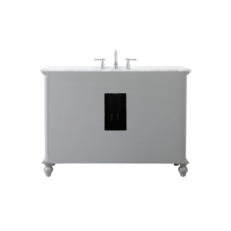 Rockland Coastal Bathroom Vanity Cabinet Set with Marble Top
