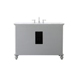 Rockland Coastal Bathroom Vanity Cabinet Set with Marble Top