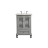 Rockland Coastal Bathroom Vanity Cabinet Set with Marble Top