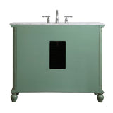 Rockland Coastal Bathroom Vanity Cabinet Set with Marble Top