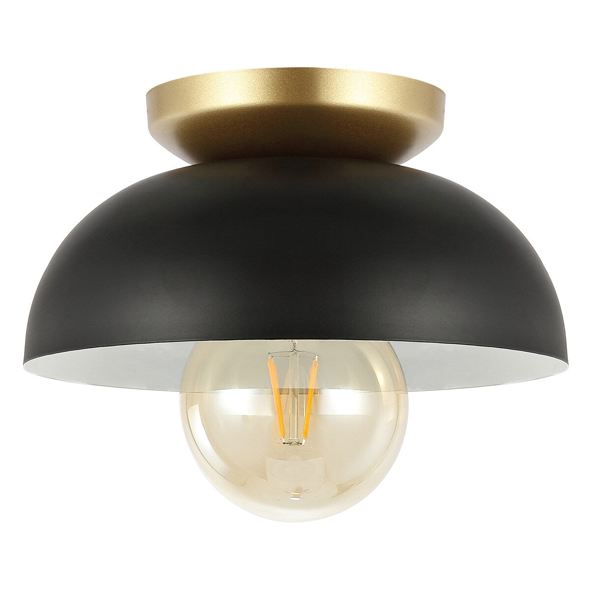 Rodanthe 8.5" 1-Light Classic Industrial Iron LED Flush Mount, by JONATHAN Y