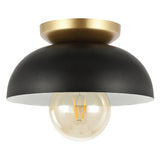 Rodanthe 8.5" 1-Light Classic Industrial Iron LED Flush Mount, by JONATHAN Y
