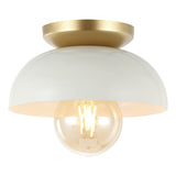 Rodanthe 8.5" 1-Light Classic Industrial Iron LED Flush Mount, by JONATHAN Y