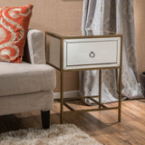 Rodeo Single-drawer Mirrored End Table by Christopher Knight Home - 15.75"L x 19"W x 26.25"H