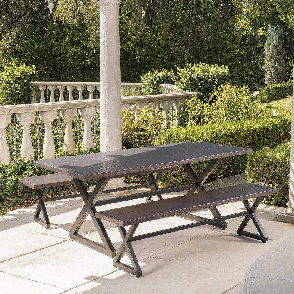 Rolando Outdoor 3-piece Aluminum Picnic Dining Set by Christopher Knight Home