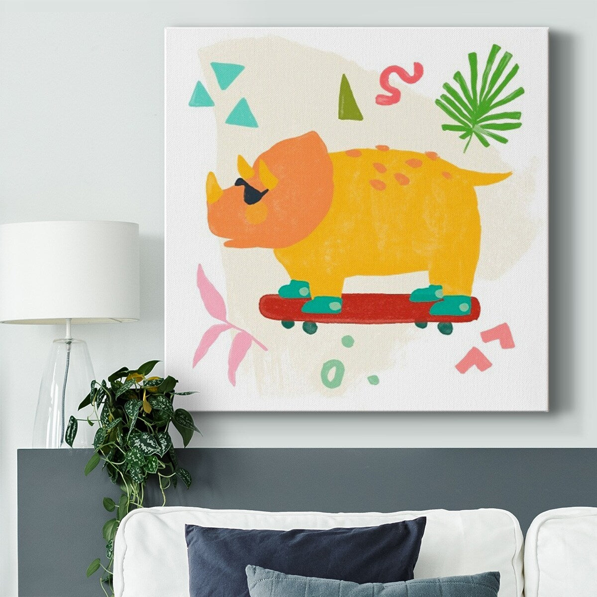 Rollin' Dino III-Gallery Wrapped Canvas