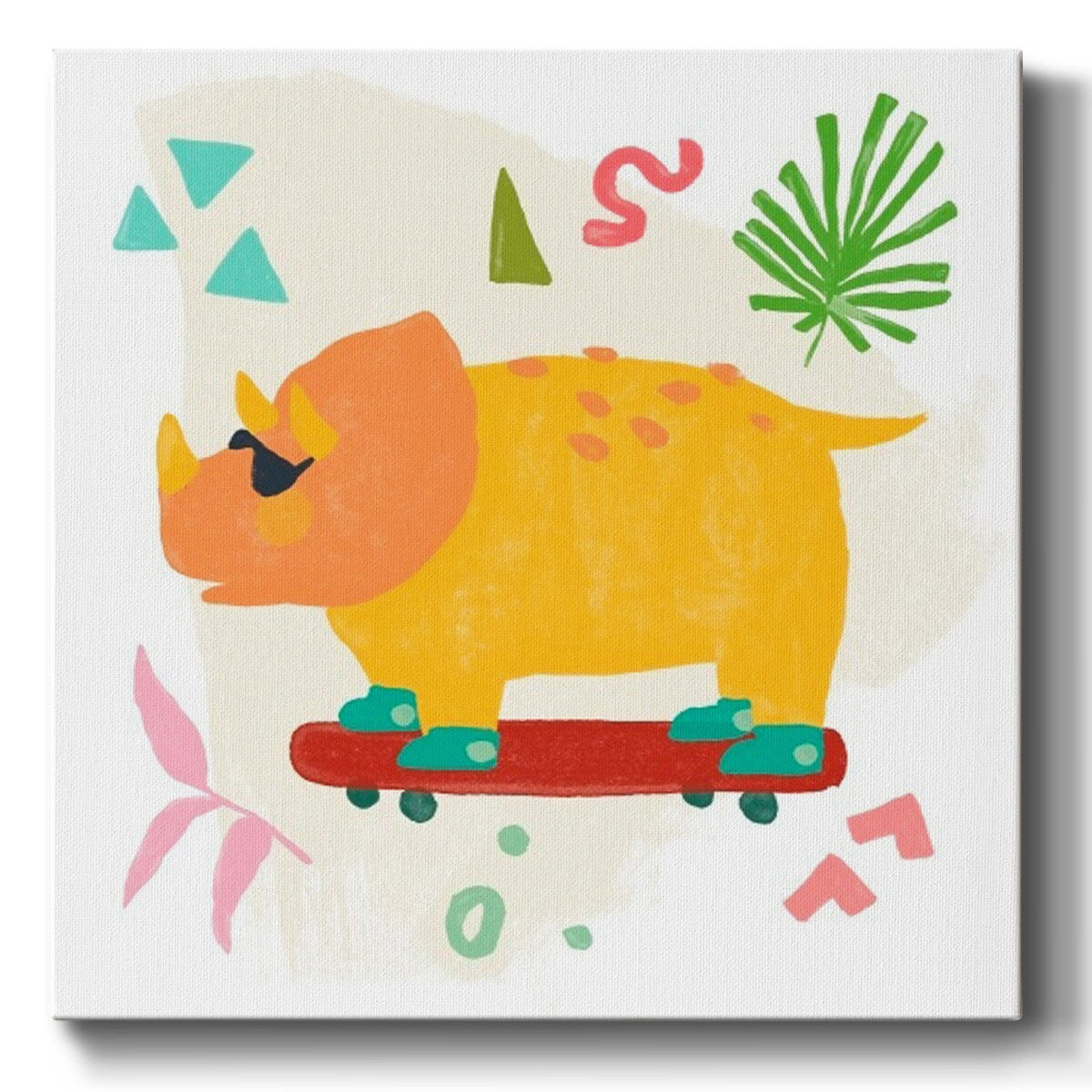 Rollin' Dino III-Gallery Wrapped Canvas