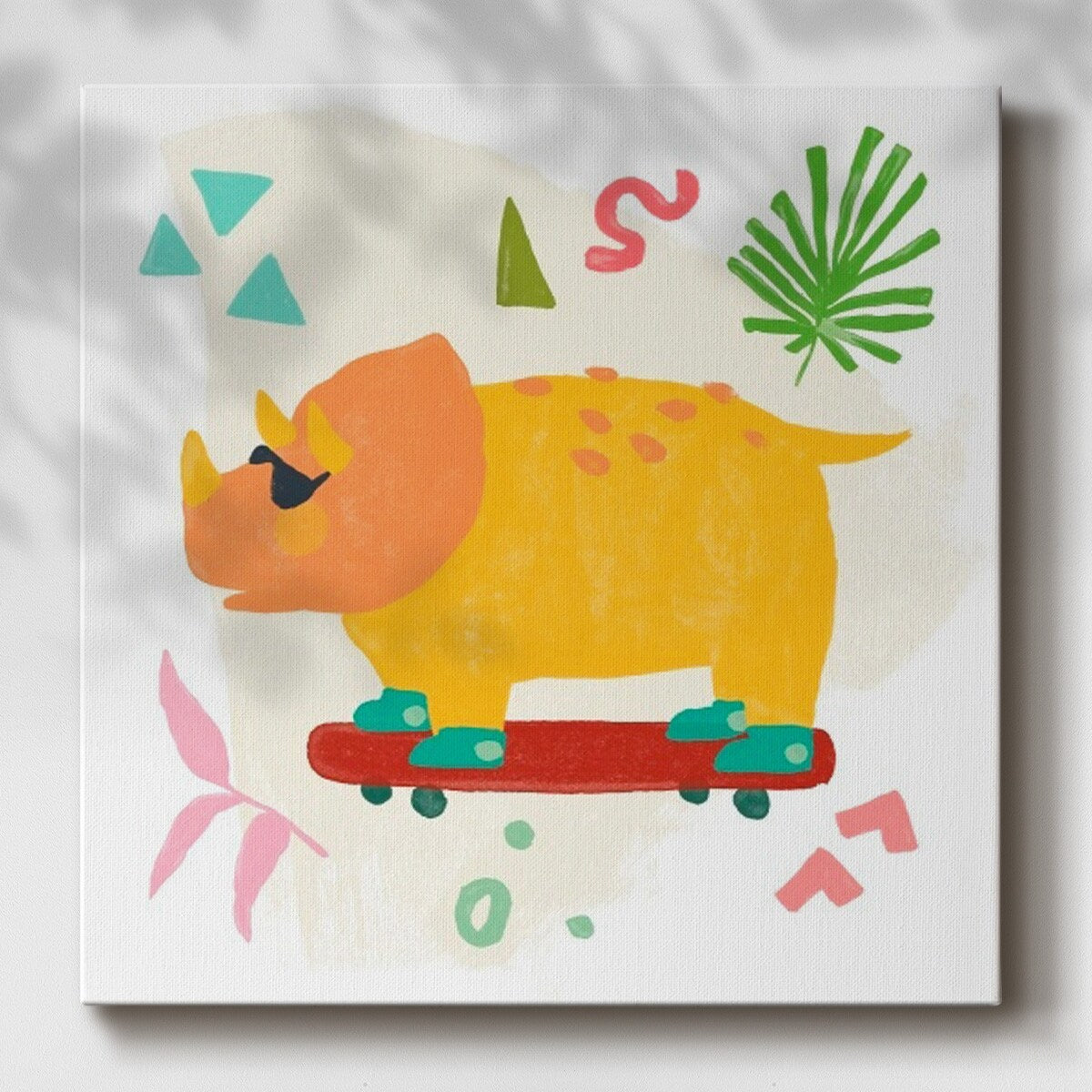 Rollin' Dino III-Gallery Wrapped Canvas