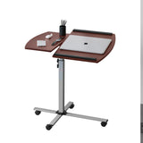 Rolling Adjustable Laptop Cart, Mahogany