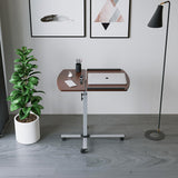 Rolling Adjustable Laptop Cart, Mahogany