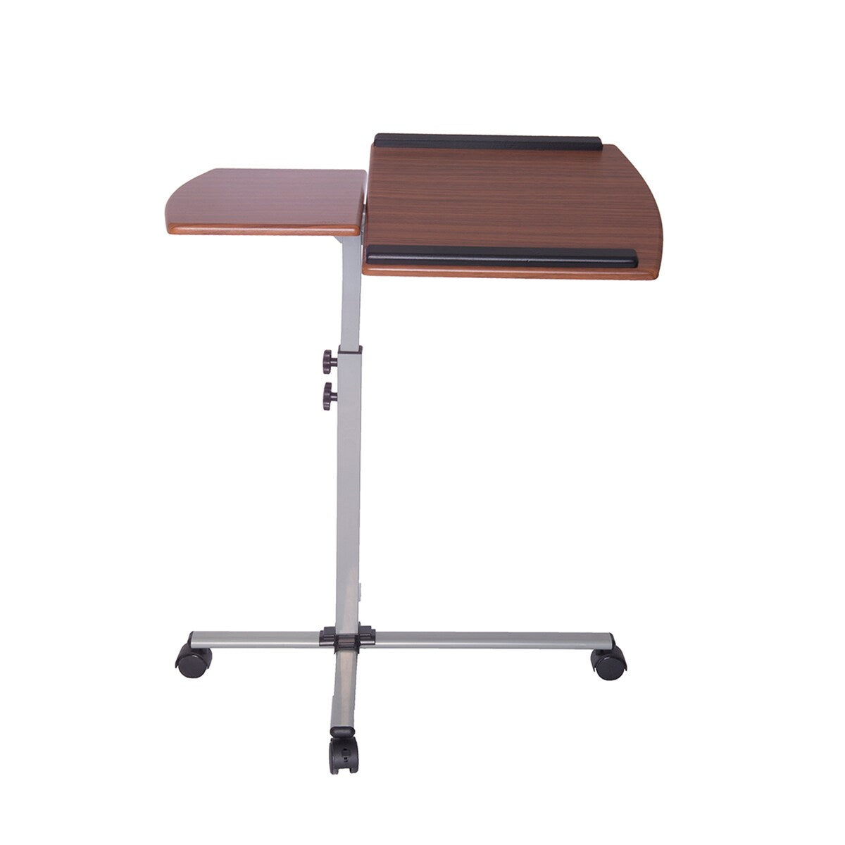 Rolling Adjustable Laptop Cart, Mahogany