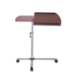 Rolling Adjustable Laptop Cart, Mahogany
