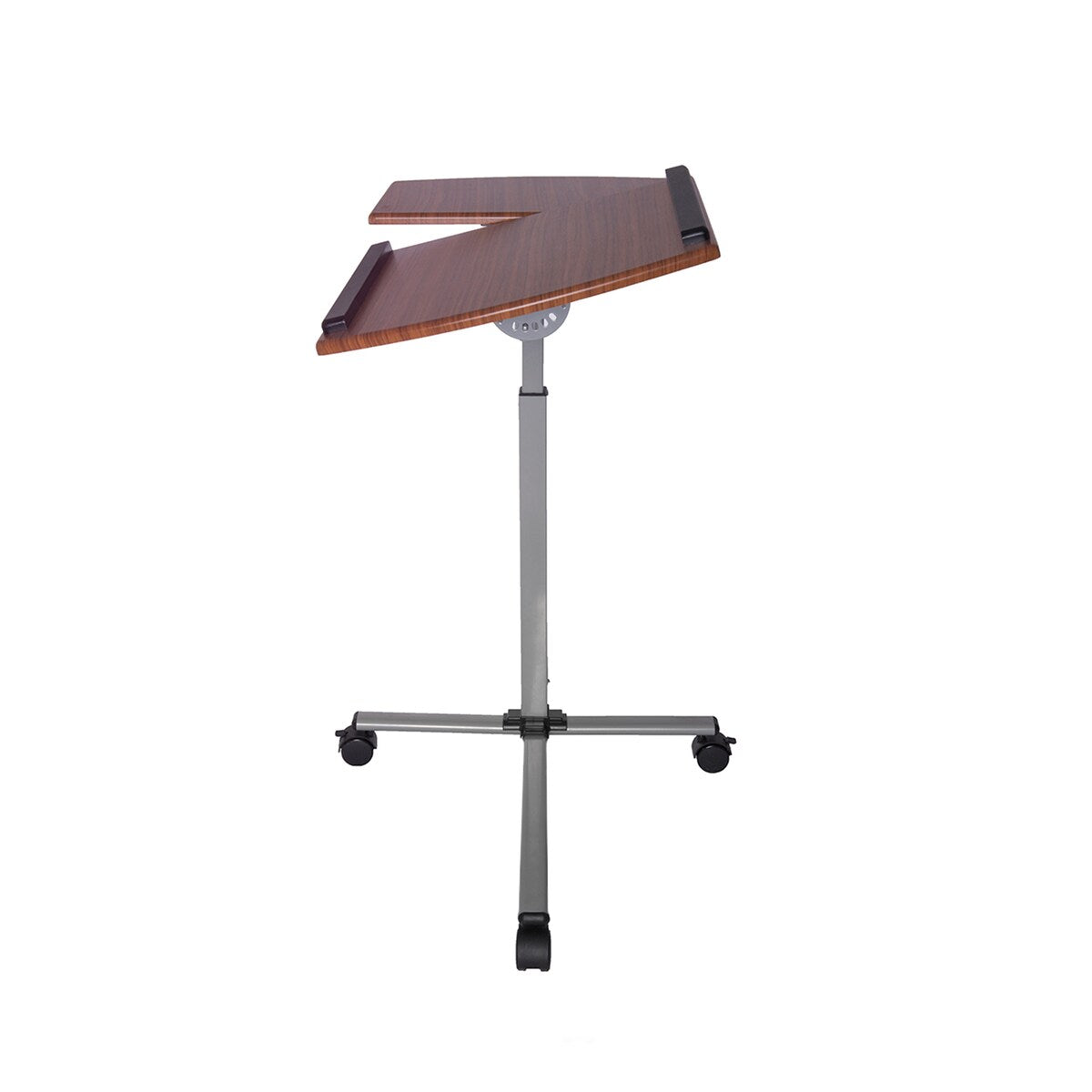 Rolling Adjustable Laptop Cart, Mahogany