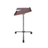 Rolling Adjustable Laptop Cart, Mahogany