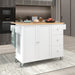 Rolling Mobile Kitchen Island with Solid Wood Top and Locking Wheels,52.7 Inch Width,Storage Cabinet and Drop Leaf Breakfast Bar