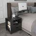 Rolling Nightstand with Swivel Top, Wooden Height Adjustable End Table Laptop Table with Drawers and Open Shelf