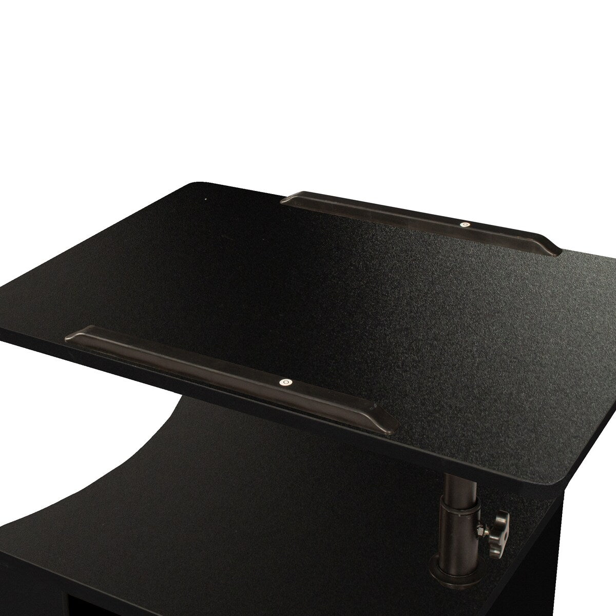 Rolling Nightstand with Swivel Top, Wooden Height Adjustable End Table Laptop Table with Drawers and Open Shelf